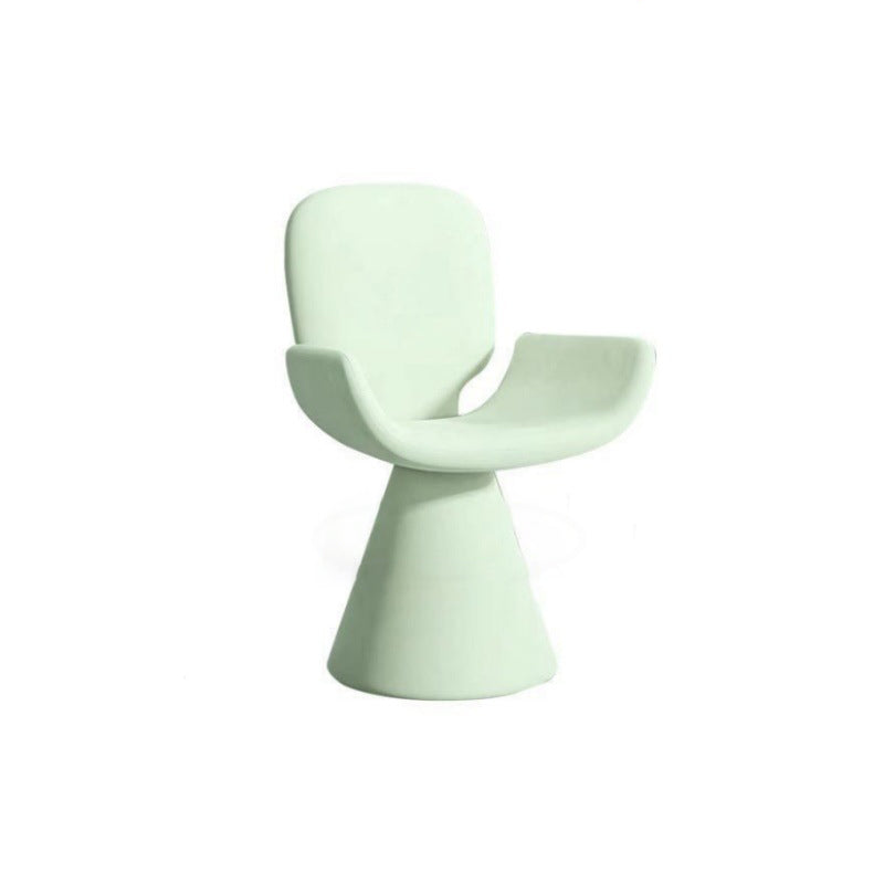 Luxurious Modern Suede Vanity Stool in Solid Wood with Curved Backrest and Swivel—Perfect Bedroom Accent