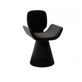 Luxurious Modern Suede Vanity Stool in Solid Wood with Curved Backrest and Swivel—Perfect Bedroom Accent