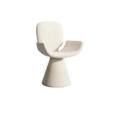 Luxurious Modern Suede Vanity Stool in Solid Wood with Curved Backrest and Swivel—Perfect Bedroom Accent