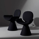 Luxurious Modern Suede Vanity Stool in Solid Wood with Curved Backrest and Swivel—Perfect Bedroom Accent