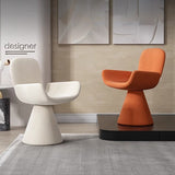 Luxurious Modern Suede Vanity Stool in Solid Wood with Curved Backrest and Swivel—Perfect Bedroom Accent