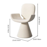 Luxurious Modern Suede Vanity Stool in Solid Wood with Curved Backrest and Swivel—Perfect Bedroom Accent