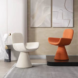 Luxurious Modern Suede Vanity Stool in Solid Wood with Curved Backrest and Swivel—Perfect Bedroom Accent