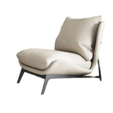 Traditional French Velvet Cat-Scratch Leather Accent Chair with Carbon Steel Frame, Rectangular Curved Square Backrest for Living Room