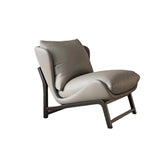Traditional French Velvet Cat-Scratch Leather Accent Chair with Carbon Steel Frame, Rectangular Curved Square Backrest for Living Room