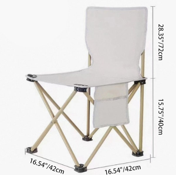 Modern Scandinavian Folding Chair with Steel X-Frame, Oxford Fabric, and Backrest – Ideal for Camping and Beach