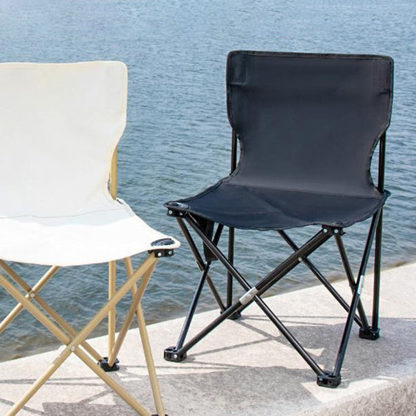 Modern Scandinavian Folding Chair with Steel X-Frame, Oxford Fabric, and Backrest – Ideal for Camping and Beach