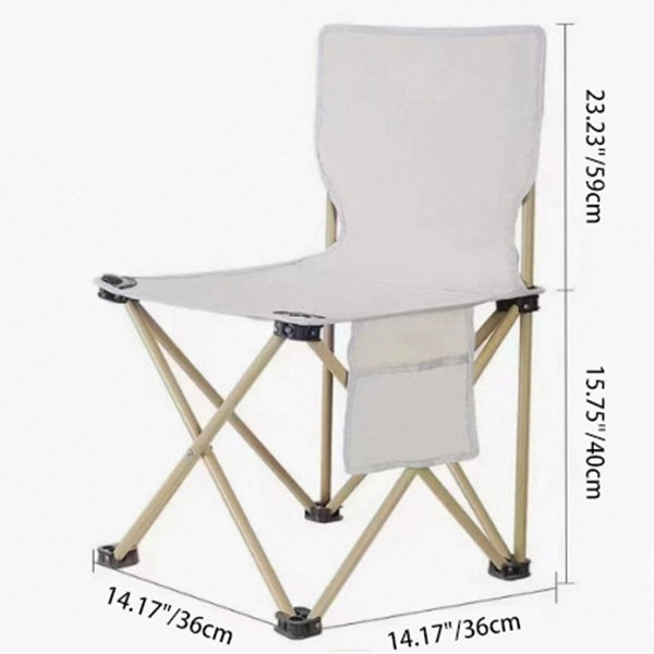 Modern Scandinavian Folding Chair with Steel X-Frame, Oxford Fabric, and Backrest – Ideal for Camping and Beach