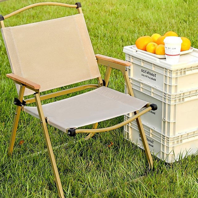 Modern Scandinavian Folding Chair with Steel X-Frame, Oxford Fabric, and Backrest – Ideal for Camping and Beach