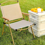 Modern Scandinavian Folding Chair with Steel X-Frame, Oxford Fabric, and Backrest – Ideal for Camping and Beach