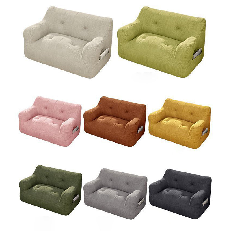 Sleek Contemporary Scandinavian Corduroy 2-Seater Sofa with Armrest & Backrest for Living Room