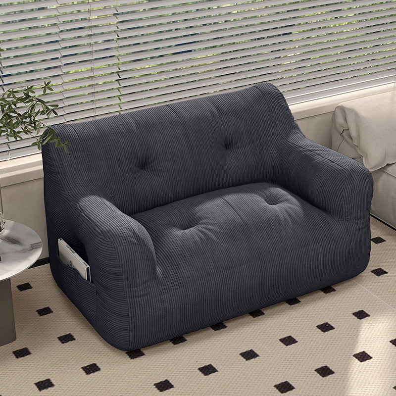 Sleek Contemporary Scandinavian Corduroy 2-Seater Sofa with Armrest & Backrest for Living Room