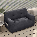 Sleek Contemporary Scandinavian Corduroy 2-Seater Sofa with Armrest & Backrest for Living Room