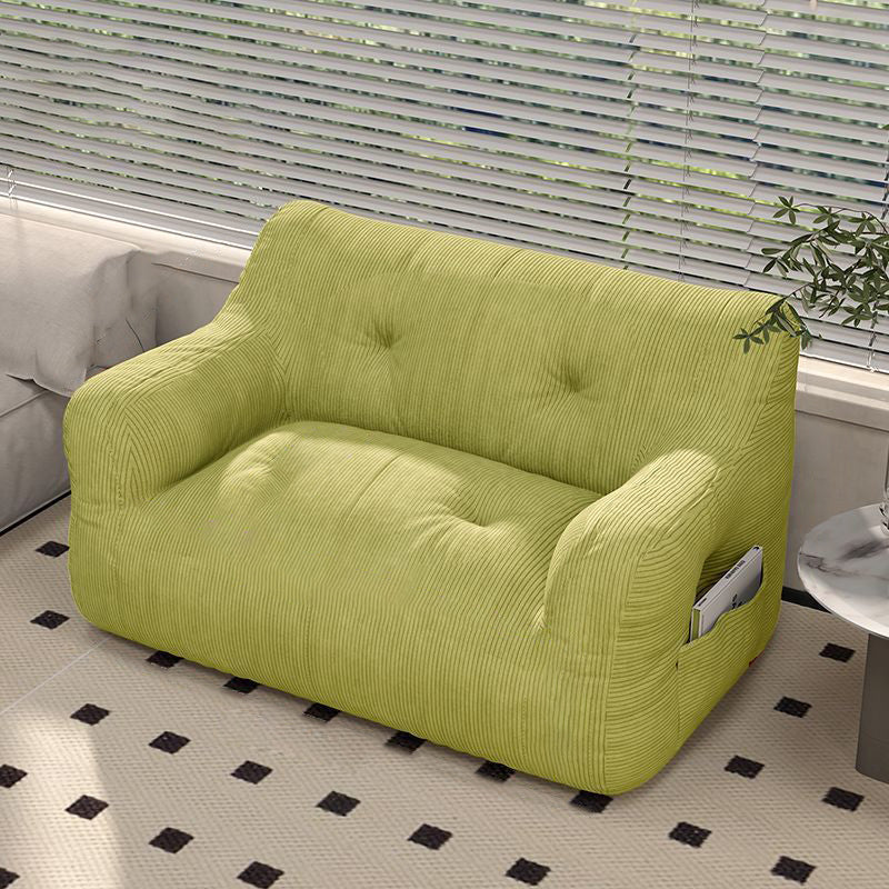 Sleek Contemporary Scandinavian Corduroy 2-Seater Sofa with Armrest & Backrest for Living Room
