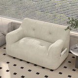 Sleek Contemporary Scandinavian Corduroy 2-Seater Sofa with Armrest & Backrest for Living Room