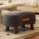Contemporary Scandinavian Solid-Wood Low Stool with Soap-Shaped Cylinder, Tech Fabric Upholstery – Living Room Accent