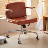 Contemporary Scandinavian Velvet PU Leather Desk Chair with Ash Wood and Stainless Steel – Rectangular Swivel, Armrests and Backrest for Home Office