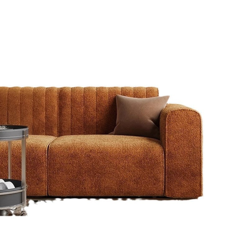 Traditional French Chenille Eucalyptus 2-Seater Sofa with Armrest and Backrest – Wavy Rectangular Design for Living Room