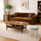 Traditional French Chenille Eucalyptus 2-Seater Sofa with Armrest and Backrest – Wavy Rectangular Design for Living Room