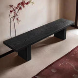 Traditional Chinese-Style Pine Wood Rectangular Shoe Bench for Living Room – Stylish Storage & Seating