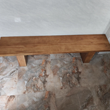 Traditional Chinese-Style Pine Wood Rectangular Shoe Bench for Living Room – Stylish Storage & Seating