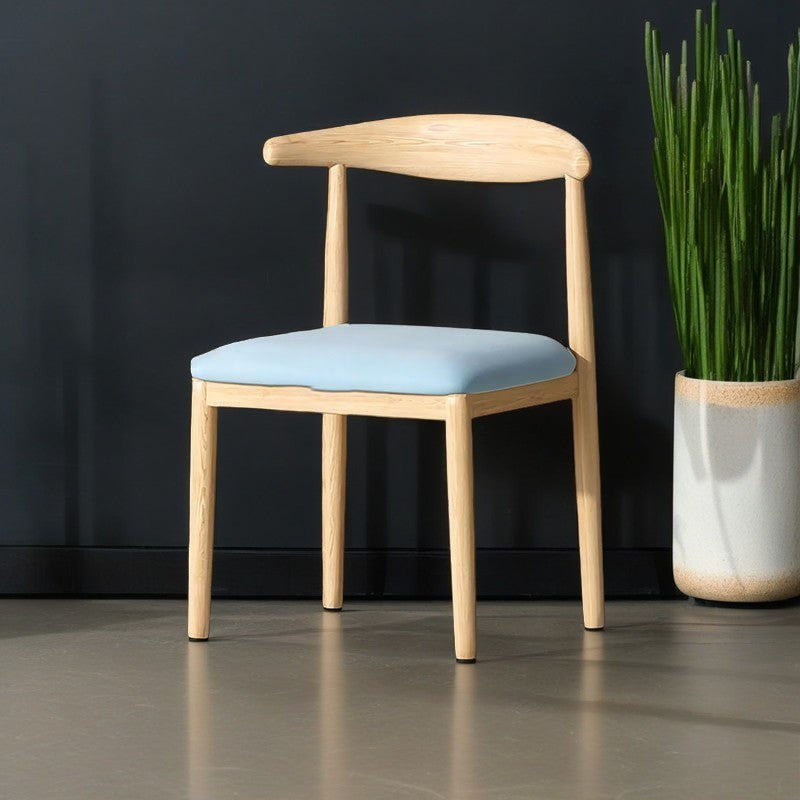 Contemporary Scandinavian Cow Corner Square Upholstered Microfiber Leather Carbon Steel Dining Chair Backrest For Dining Room
