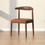 Contemporary Scandinavian Cow Corner Square Upholstered Microfiber Leather Carbon Steel Dining Chair Backrest For Dining Room