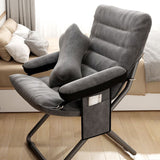 Modern Scandinavian Iron Frame Recliner - Upholstered, Curved Rectangular Backrest with Foldable Armrests for Living Room