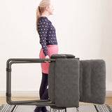 Modern Scandinavian Iron Frame Recliner - Upholstered, Curved Rectangular Backrest with Foldable Armrests for Living Room