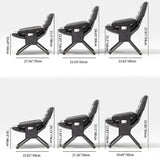 Modern Scandinavian Iron Frame Recliner - Upholstered, Curved Rectangular Backrest with Foldable Armrests for Living Room