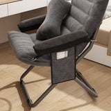 Modern Scandinavian Iron Frame Recliner - Upholstered, Curved Rectangular Backrest with Foldable Armrests for Living Room