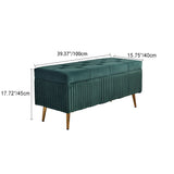 Modern Velvet Upholstered Storage Bench - Minimalist, Backless, Metal Rectangular Frame for Entryway