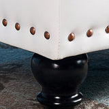 Nordic-Style Contemporary Wood Storage Bench with PU Leather Upholstery – Rectangular, for Living Room