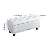 Nordic-Style Contemporary Wood Storage Bench with PU Leather Upholstery – Rectangular, for Living Room