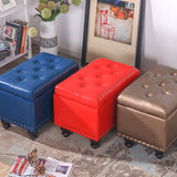 Nordic-Style Contemporary Wood Storage Bench with PU Leather Upholstery – Rectangular, for Living Room