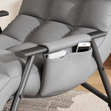 Nordic Contemporary Fabric-Upholstered Rocking Chair with Curved Back and Armrests, Metal Frame for Living Room