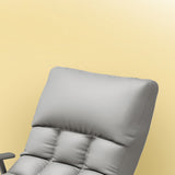 Nordic Contemporary Fabric-Upholstered Rocking Chair with Curved Back and Armrests, Metal Frame for Living Room