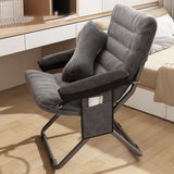 Contemporary Nordic Velvet Curved Cushion Recliner with Adjustable Backrest and Built-in Storage Bag – Perfect Living Room Chair