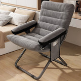 Contemporary Nordic Velvet Curved Cushion Recliner with Adjustable Backrest and Built-in Storage Bag – Perfect Living Room Chair