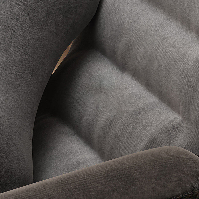 Contemporary Nordic Velvet Curved Cushion Recliner with Adjustable Backrest and Built-in Storage Bag – Perfect Living Room Chair