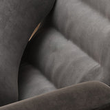 Contemporary Nordic Velvet Curved Cushion Recliner with Adjustable Backrest and Built-in Storage Bag – Perfect Living Room Chair