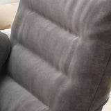 Contemporary Nordic Velvet Curved Cushion Recliner with Adjustable Backrest and Built-in Storage Bag – Perfect Living Room Chair