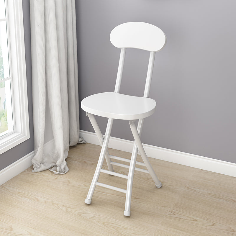 Sleek Contemporary Round Faux Leather Folding Chair with Carbon Steel Frame, Backrest & Footrest for Living Room