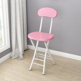 Sleek Contemporary Round Faux Leather Folding Chair with Carbon Steel Frame, Backrest & Footrest for Living Room