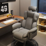 Luxurious Contemporary Gaming Chair with Faux Leather Upholstery and Square Fabric Detail, Adjustable Backrest and Footrest — Ideal for Study