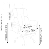 Luxurious Contemporary Gaming Chair with Faux Leather Upholstery and Square Fabric Detail, Adjustable Backrest and Footrest — Ideal for Study