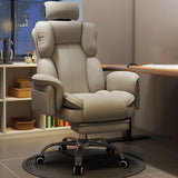 Luxurious Contemporary Gaming Chair with Faux Leather Upholstery and Square Fabric Detail, Adjustable Backrest and Footrest — Ideal for Study