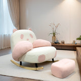 Modern Panda Lambswool & Carbon Steel Recliner Backrest for Living Room