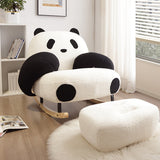 Modern Panda Lambswool & Carbon Steel Recliner Backrest for Living Room