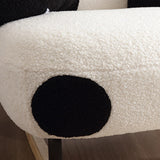Modern Panda Lambswool & Carbon Steel Recliner Backrest for Living Room